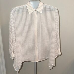 MarlaWynne Chicos White Striped Blouse